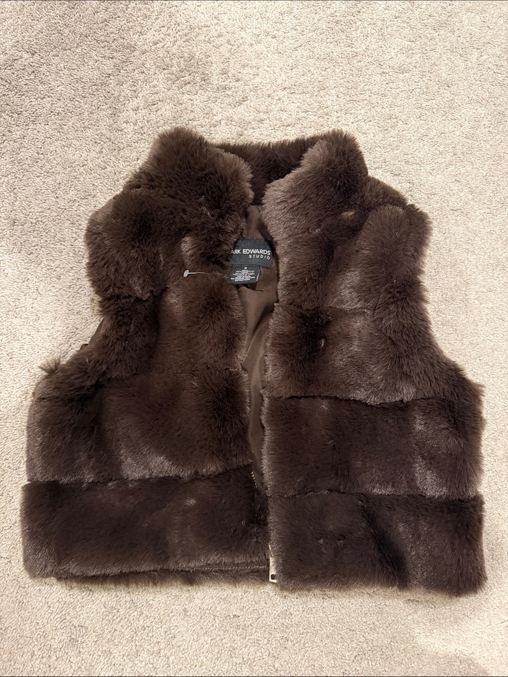 Women’s Dark Brown Faux Fur Vest by